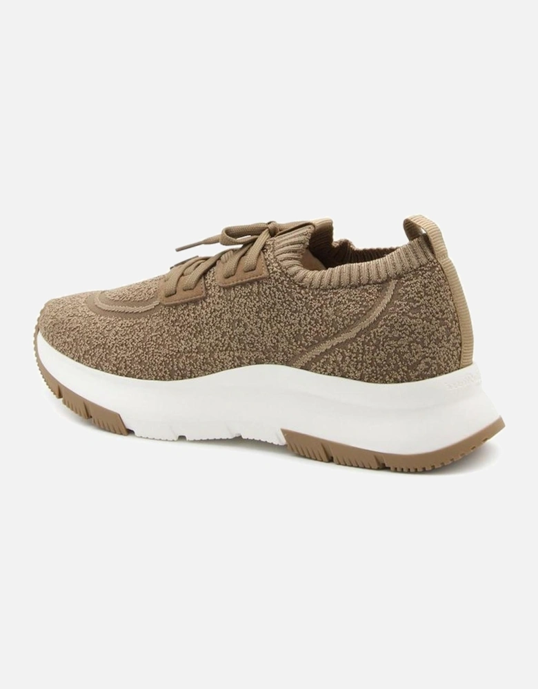 Round Toe Lace-Up Sneakers with Branded Insole Women - Brown
