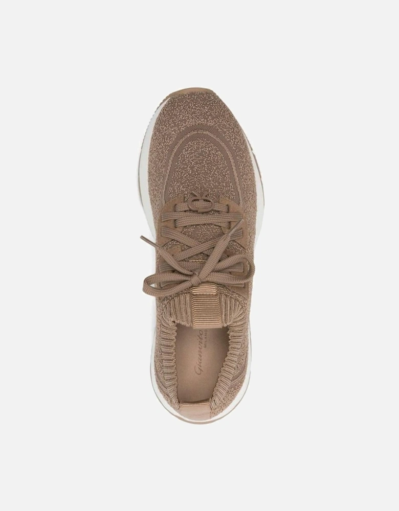 Round Toe Lace-Up Sneakers with Branded Insole Women - Brown