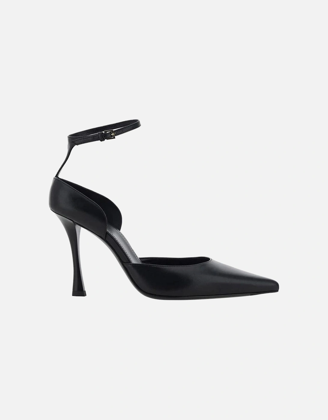 Leather Stiletto Heels with Ankle Strap Women - Black Pumps, 5 of 4