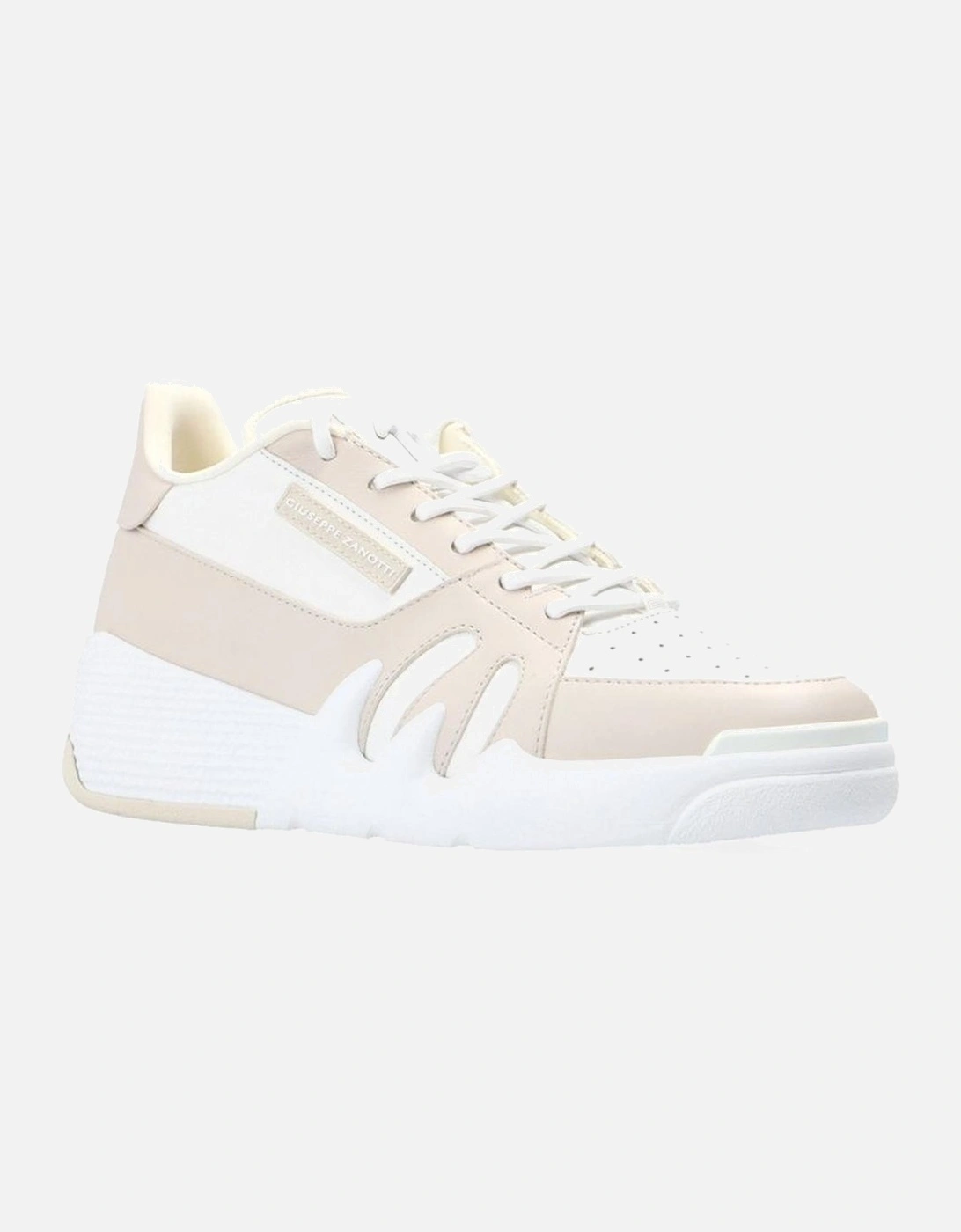 Calf Leather Perforated Lace-Up Sneakers Women - White