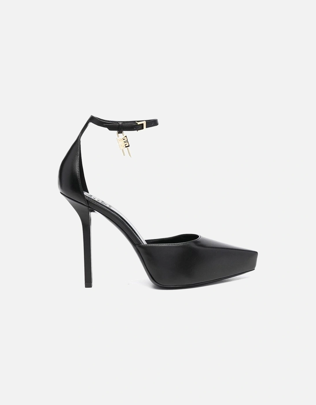 Leather Pointed Toe Ankle Strap Heels Women - Black Pumps, 5 of 4