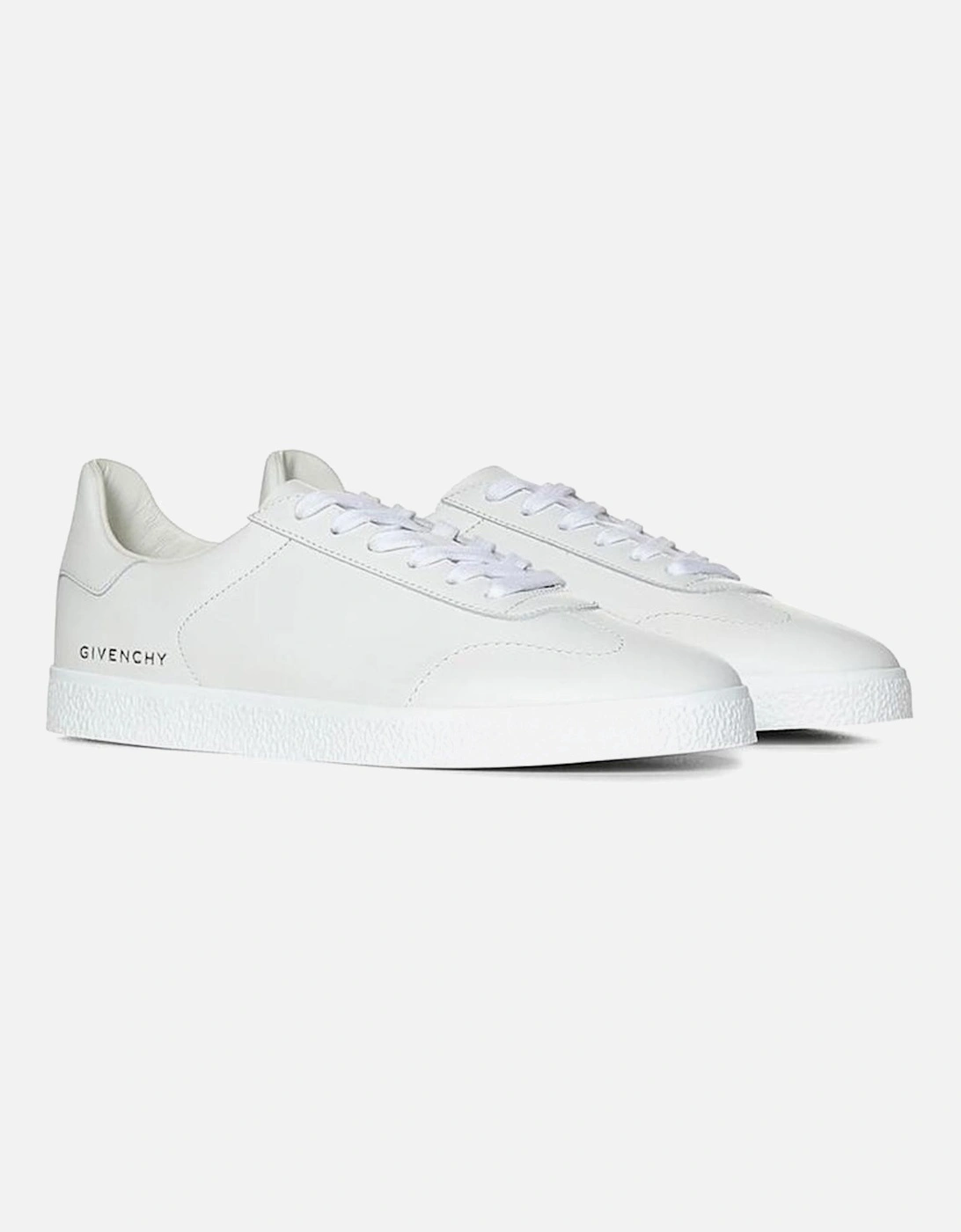 Calf Leather Lace-Up Sneakers with Side Logo Women - White