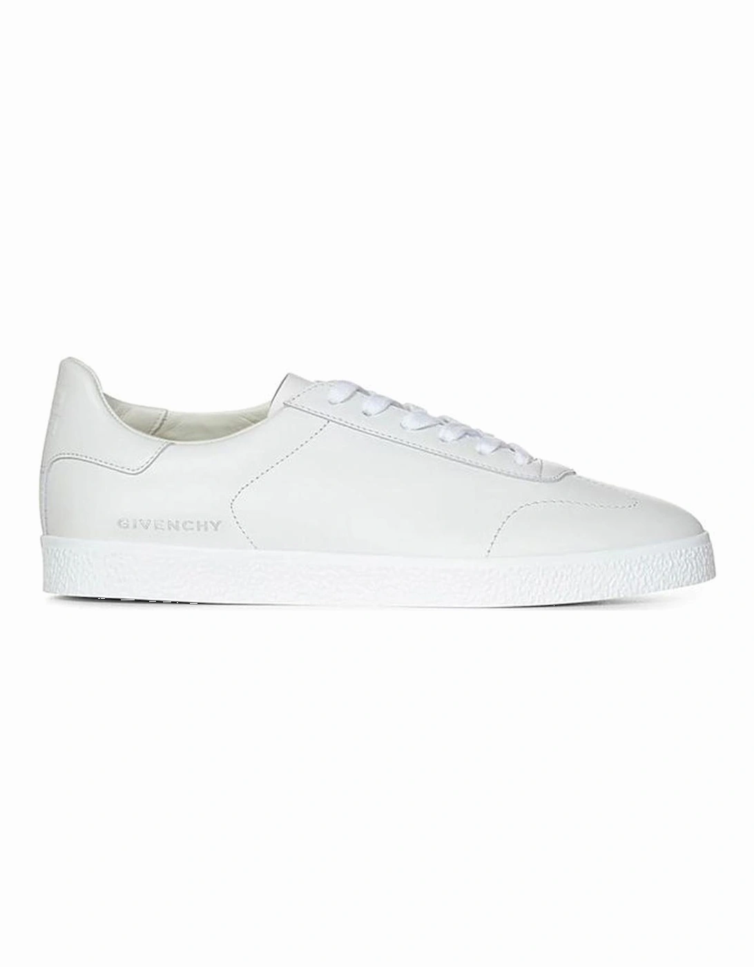 Calf Leather Lace-Up Sneakers with Side Logo Women - White, 5 of 4