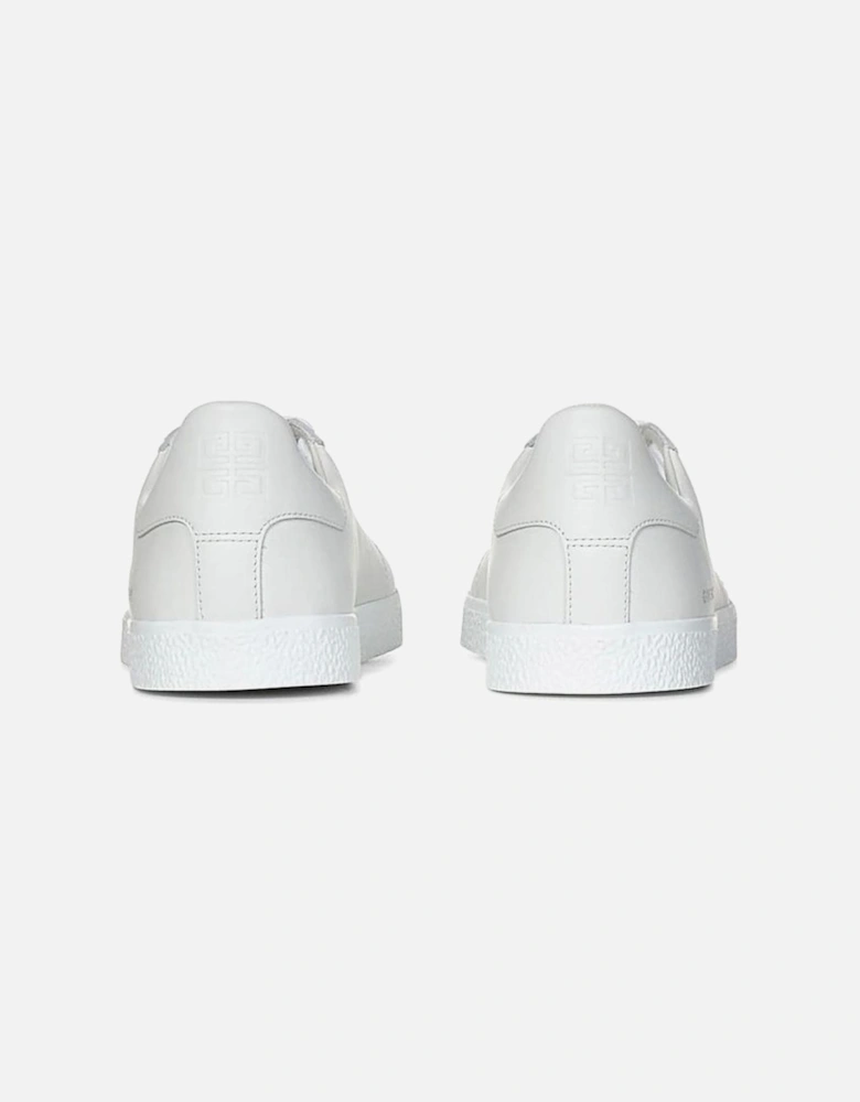 Calf Leather Lace-Up Sneakers with Side Logo Women - White