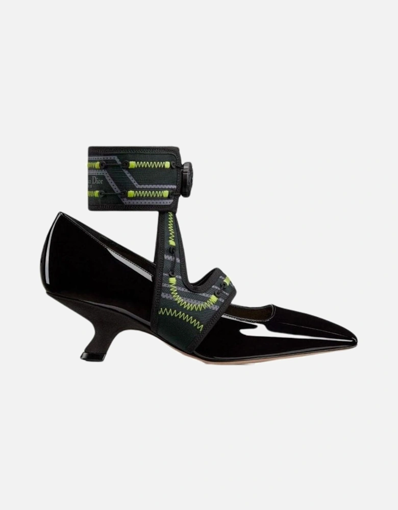 Calf Leather Square Toe Heeled Sandals Women - Black Pumps