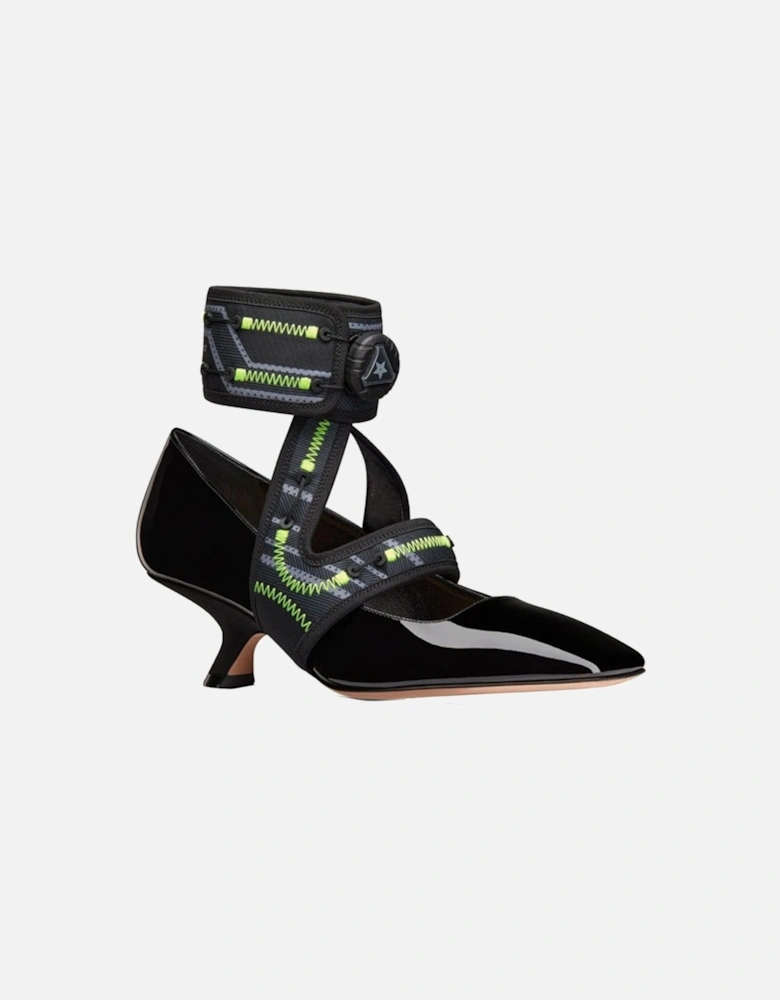 Calf Leather Square Toe Heeled Sandals Women - Black Pumps
