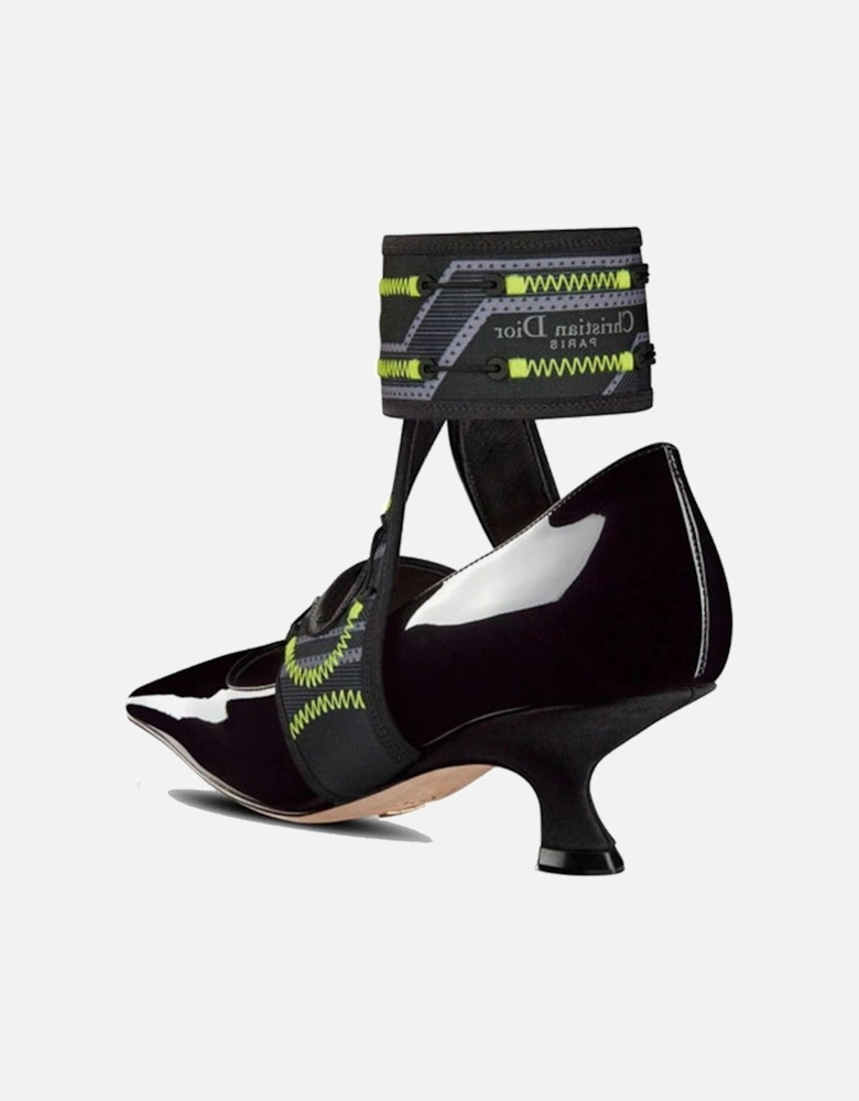 Calf Leather Square Toe Heeled Sandals Women - Black Pumps