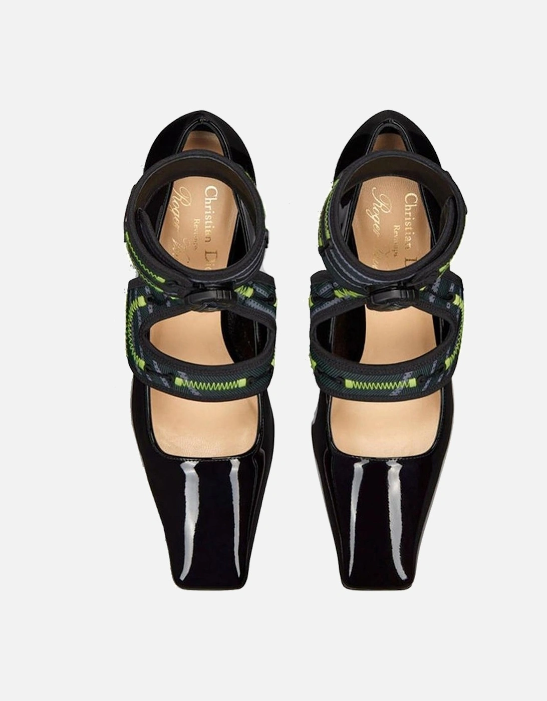 Calf Leather Square Toe Heeled Sandals Women - Black Pumps