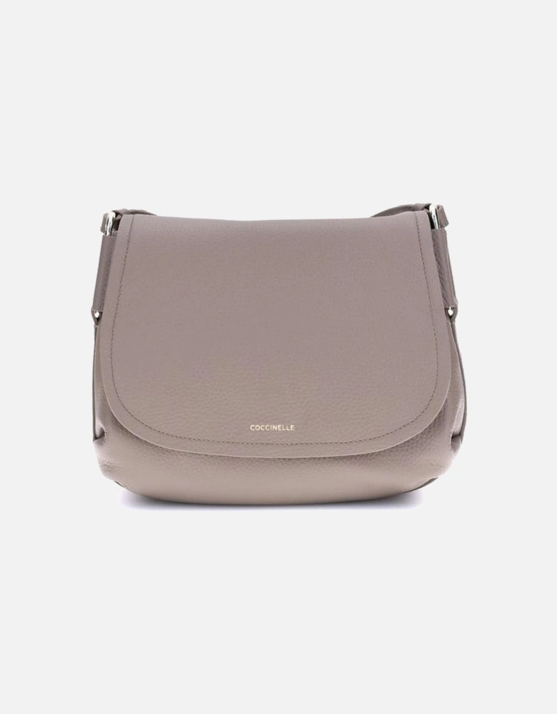 Rebekka Curvy Leather Shoulder Bag Women - Beige