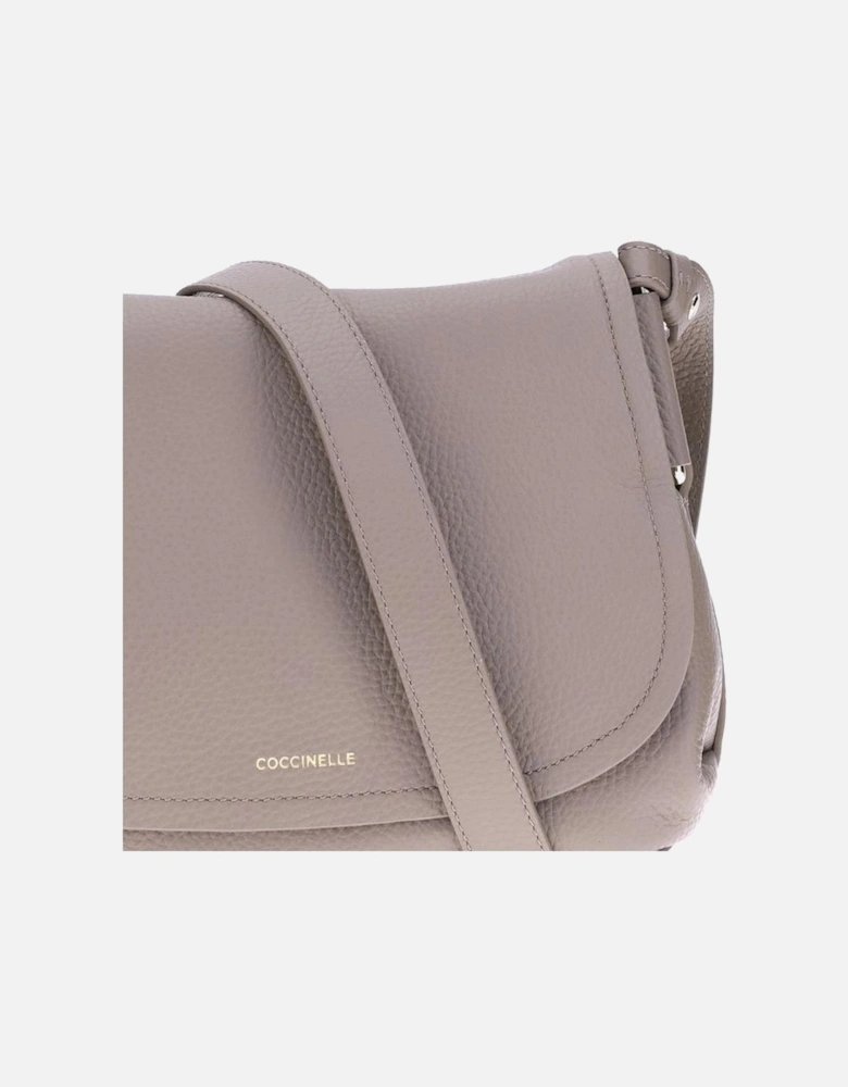 Rebekka Curvy Leather Shoulder Bag Women - Beige