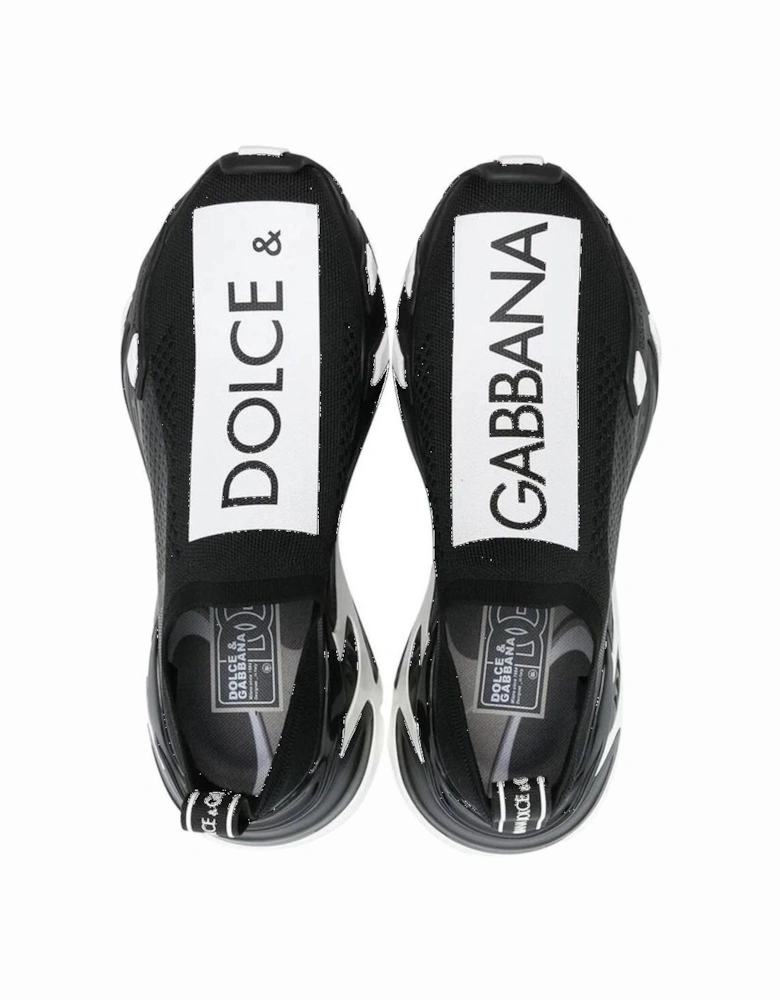 Top Logo Detail Round Toe Sneakers Women - Black