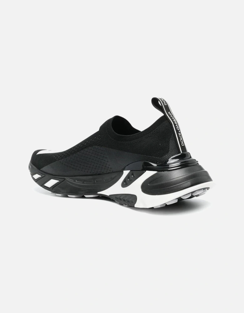 Top Logo Detail Round Toe Sneakers Women - Black