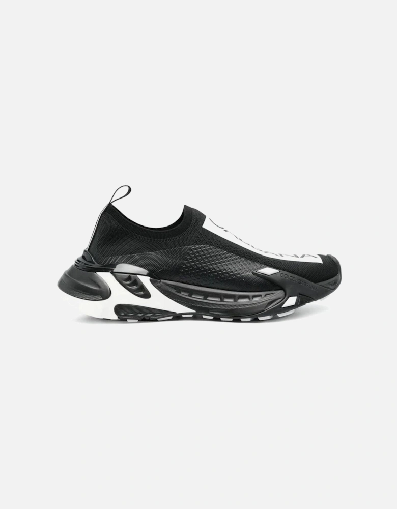 Top Logo Detail Round Toe Sneakers Women - Black