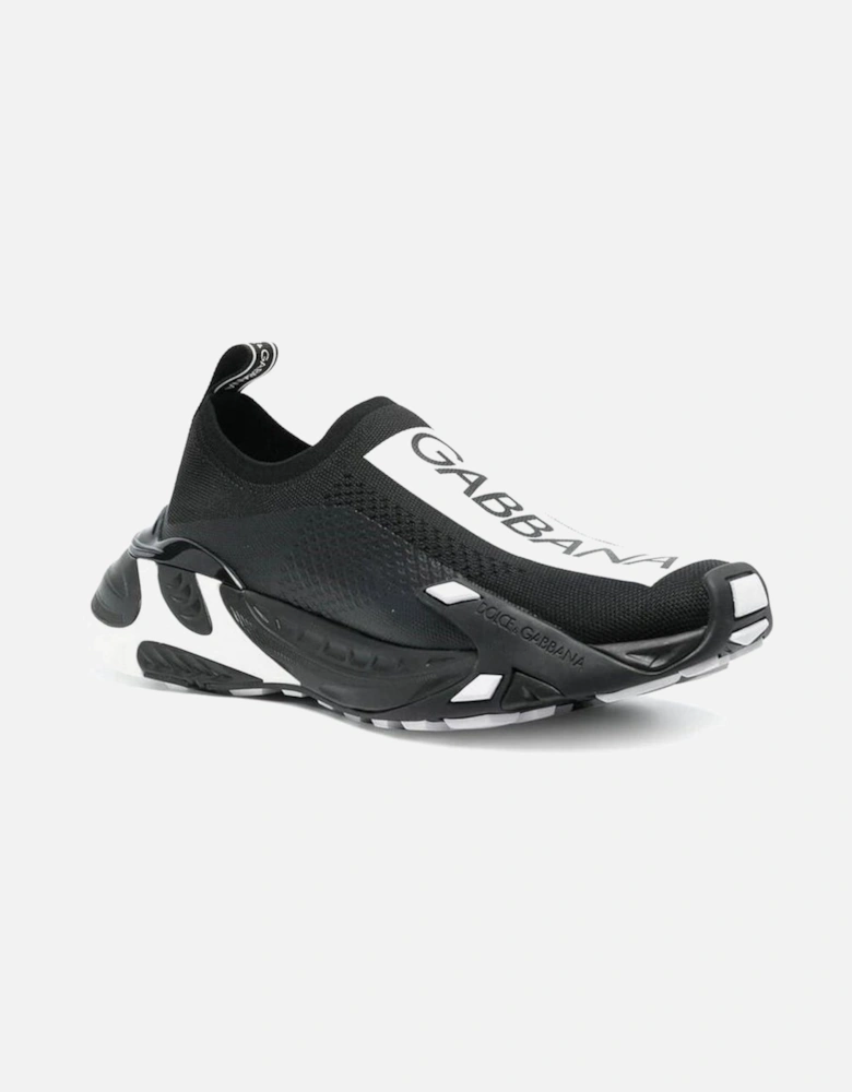 Top Logo Detail Round Toe Sneakers Women - Black
