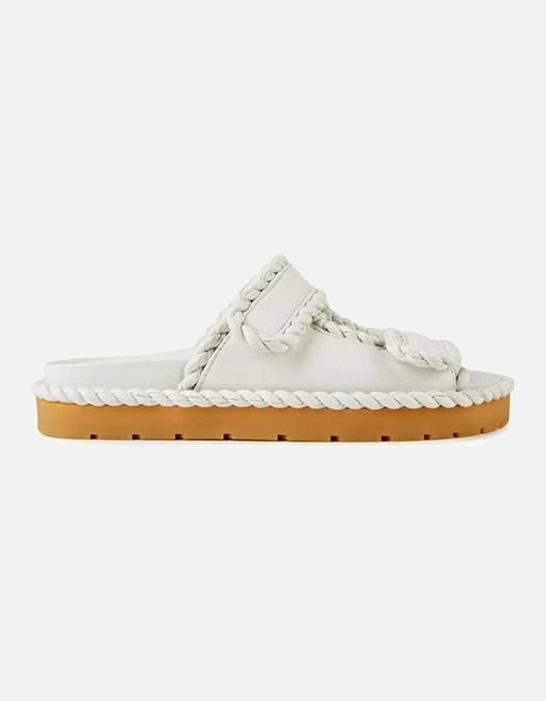 Lamb Leather Sandals with Velcro Straps Women - White, 4 of 3