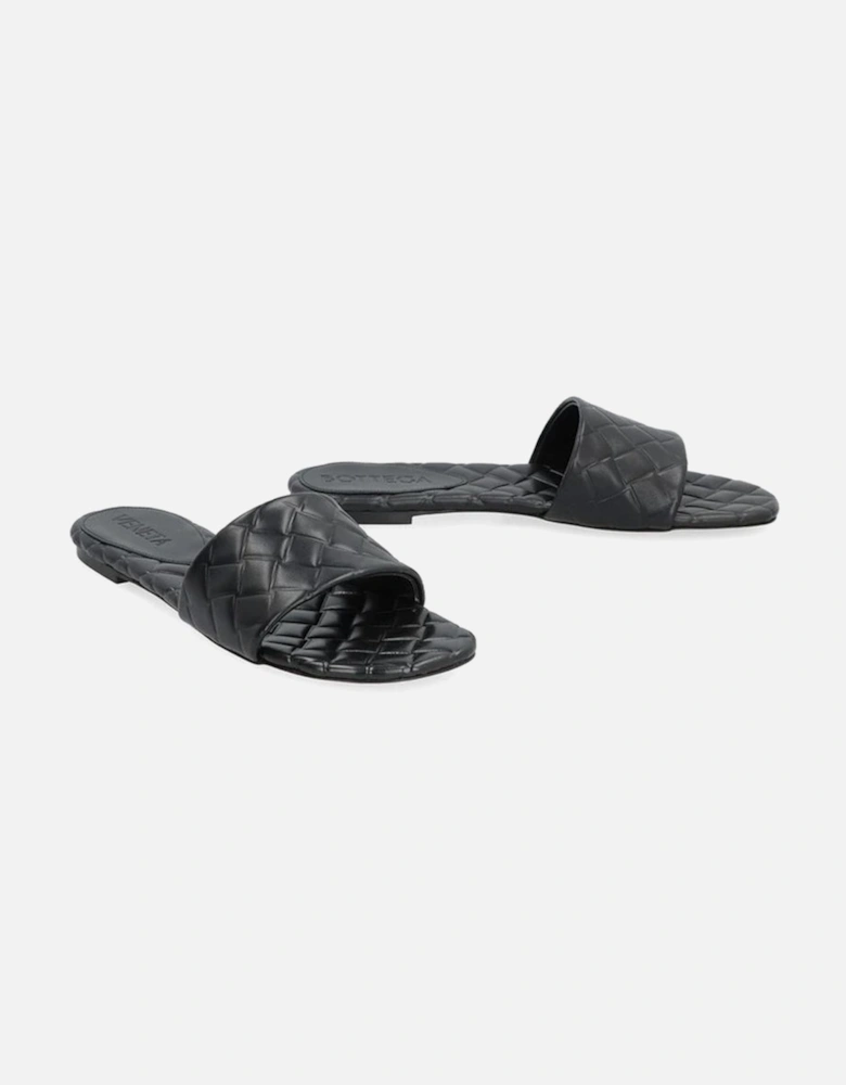 Intrecciato Leather Open-Toe Sandals Women - Black Shoes