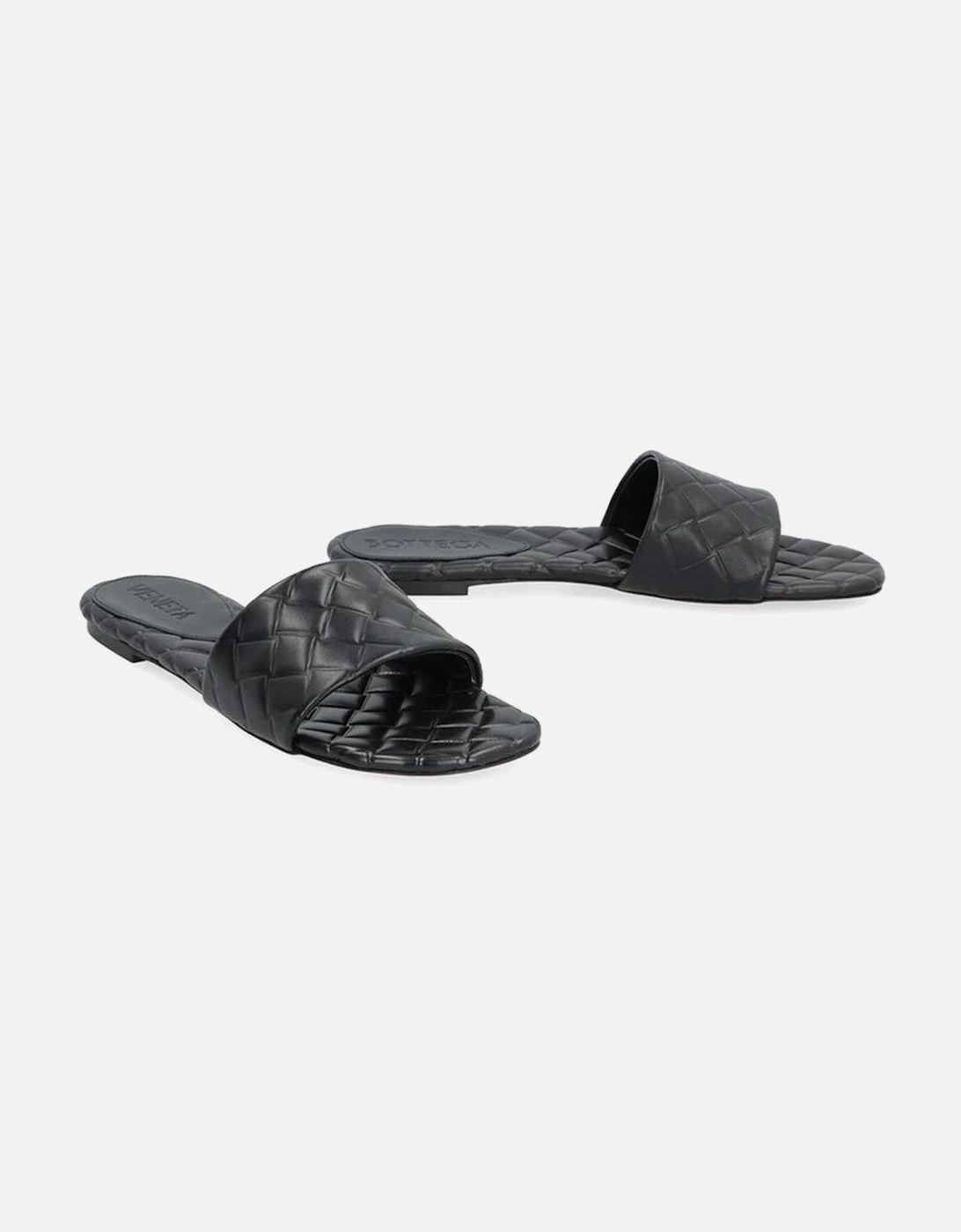 Intrecciato Leather Open-Toe Sandals Women - Black Shoes