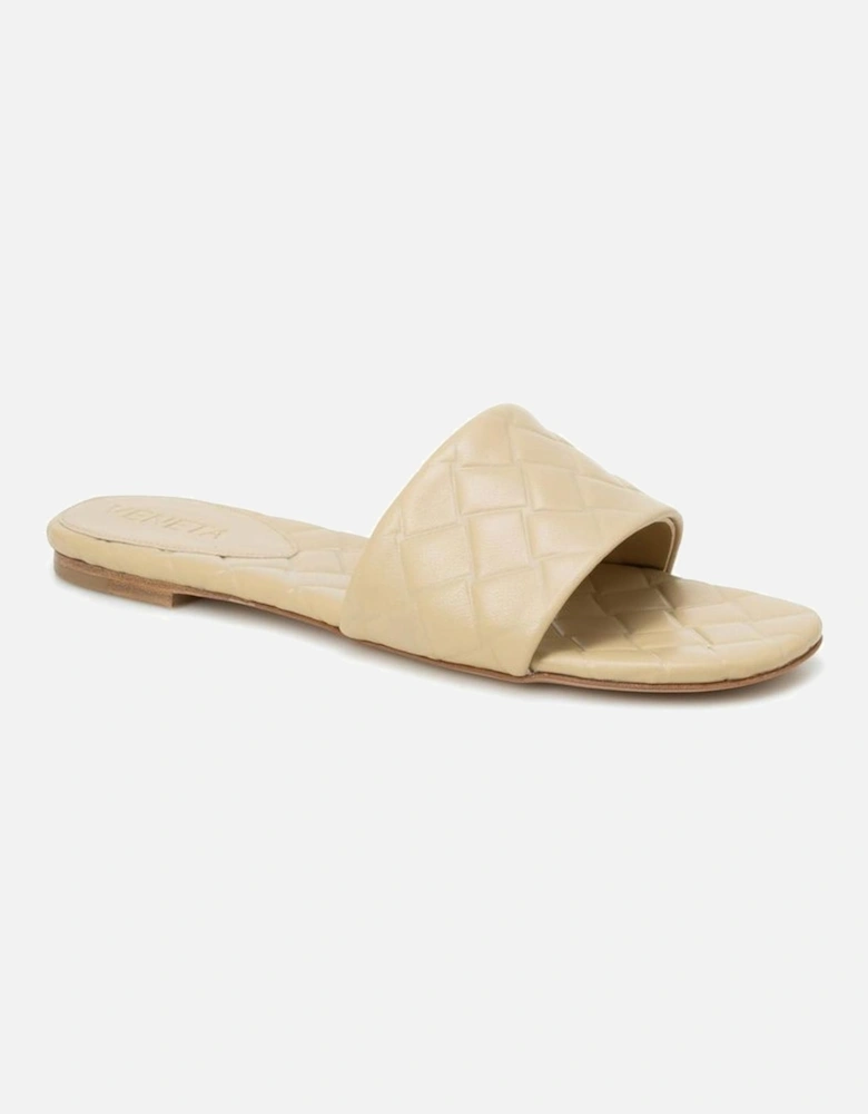 High Frequency Weave Motif Leather Sandals Women - Beige
