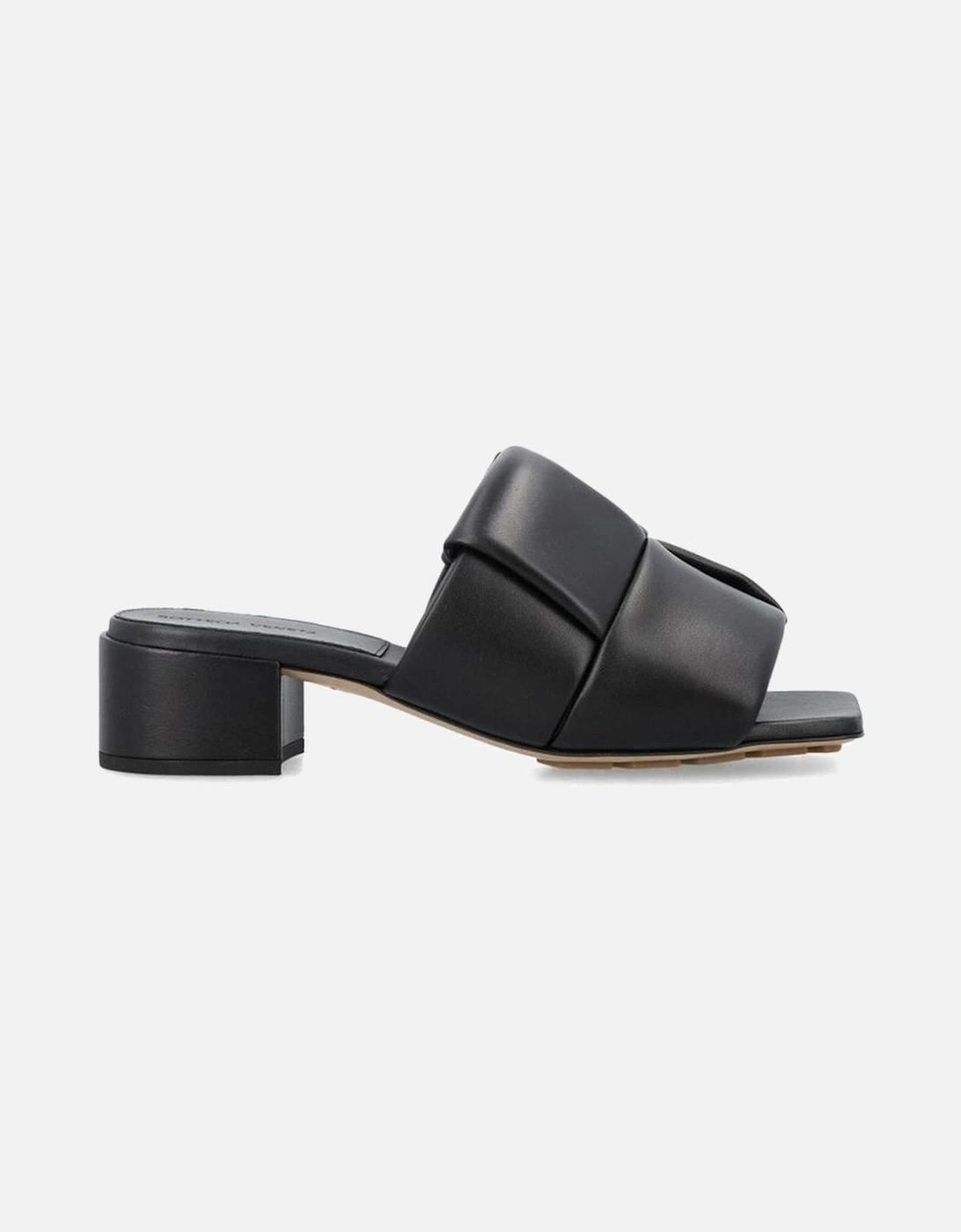 Square Toe Leather Slip-On Heels Women - Black Shoes, 5 of 4