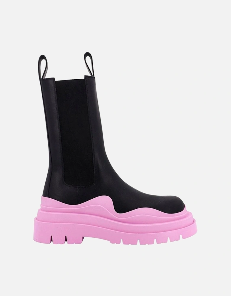 Calf Leather Slip-On Boots with Elasticated Inserts Women - Black