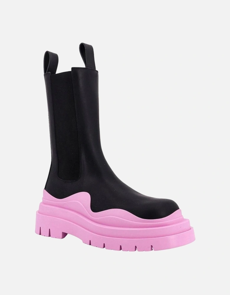 Calf Leather Slip-On Boots with Elasticated Inserts Women - Black