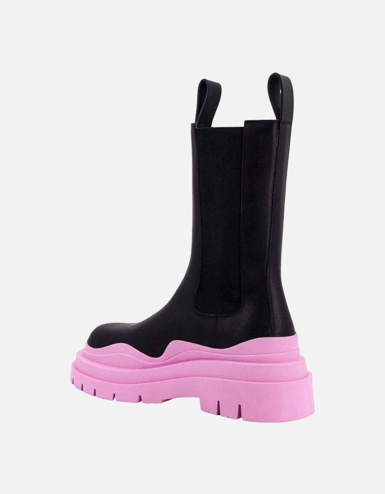 Calf Leather Slip-On Boots with Elasticated Inserts Women - Black