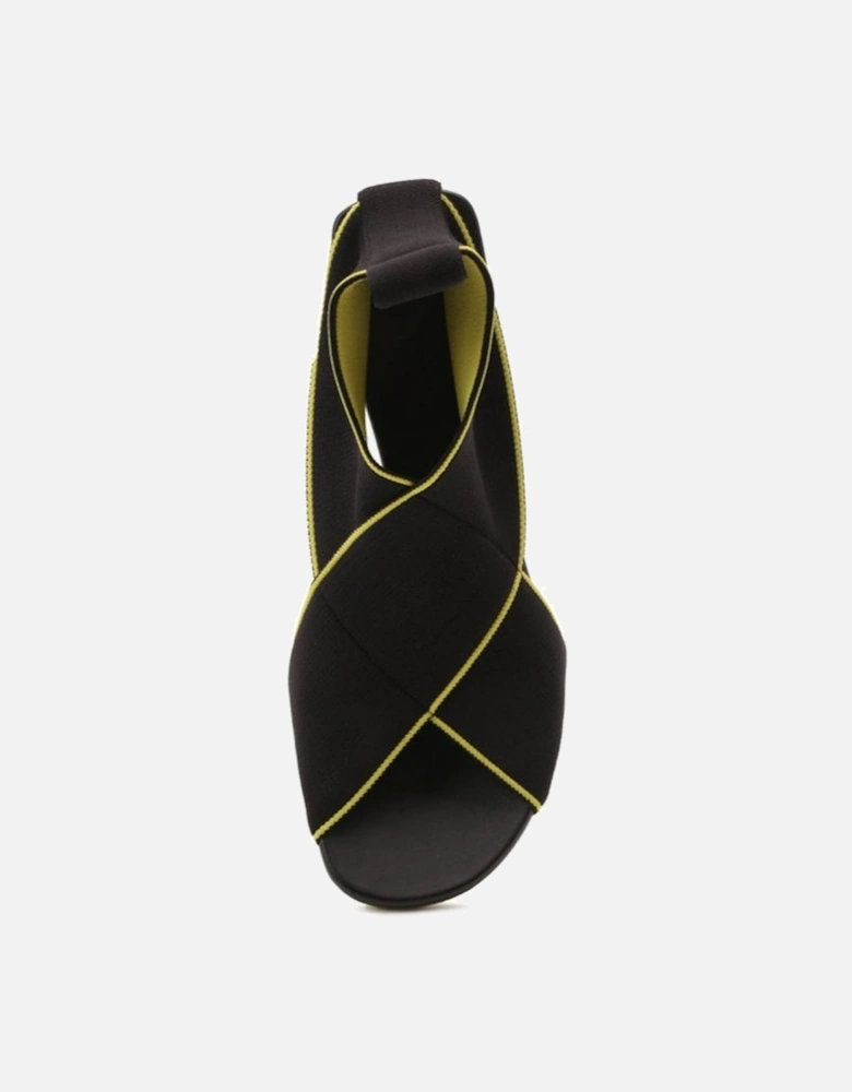 Fabric Round Toe Sneakers with Rubber Sole Women - Black Sandals