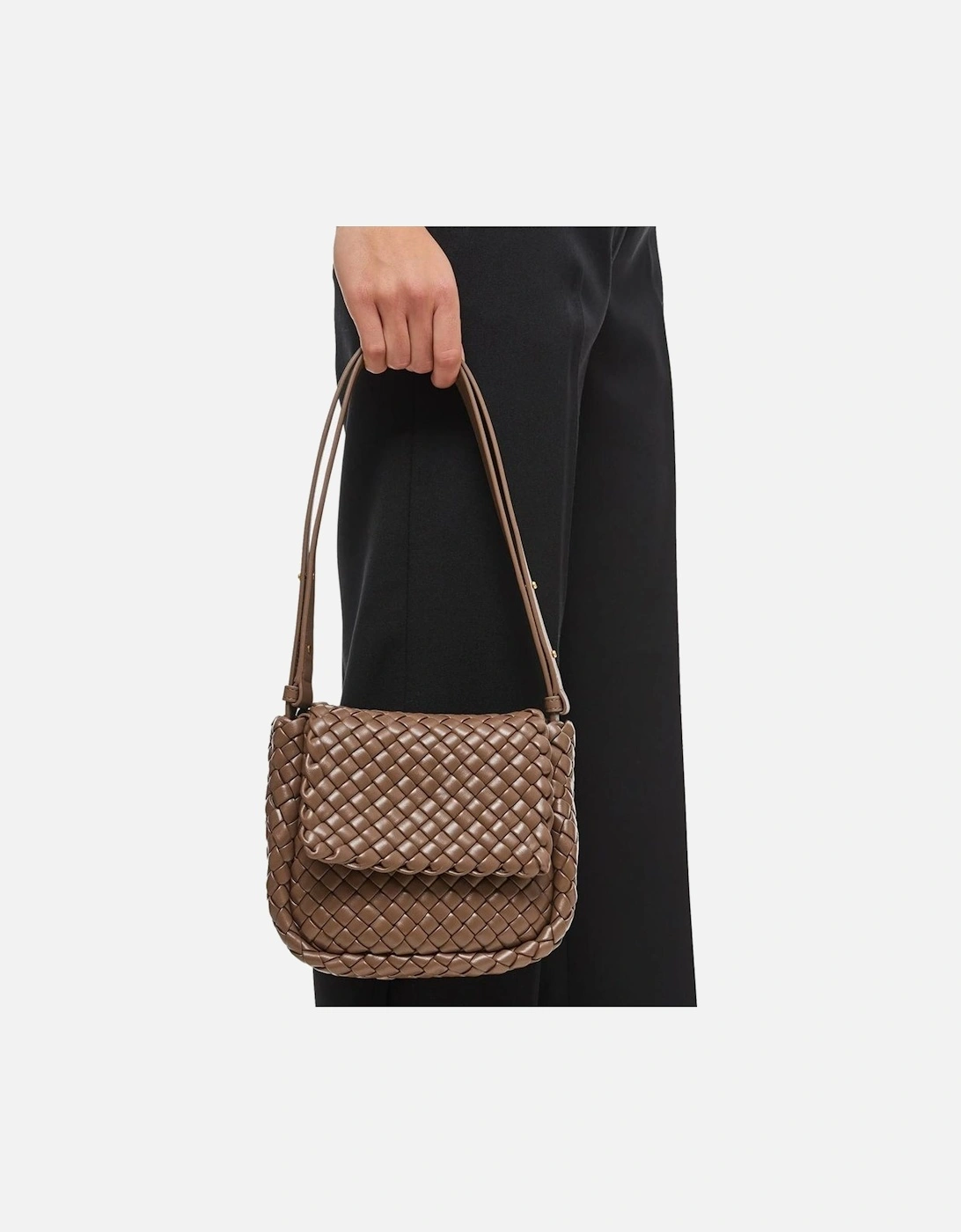 Woven Shoulder Bag with Flap Closure Fashionable Everyday Carry