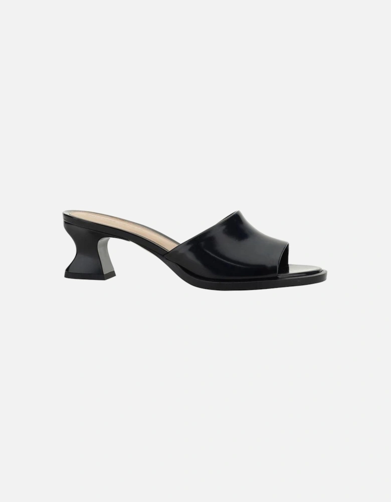Calf Leather Sculptured Heel Shoes Women - Black