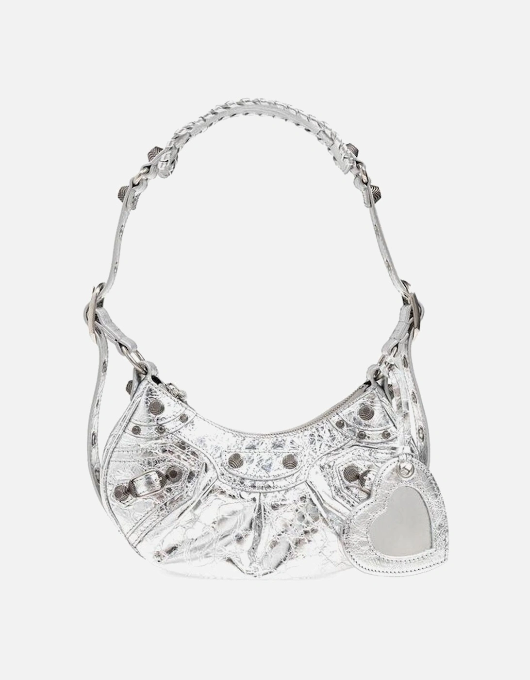 Women's Croc-Embossed Shoulder Bag with Heart Mirror Charm and, 5 of 4