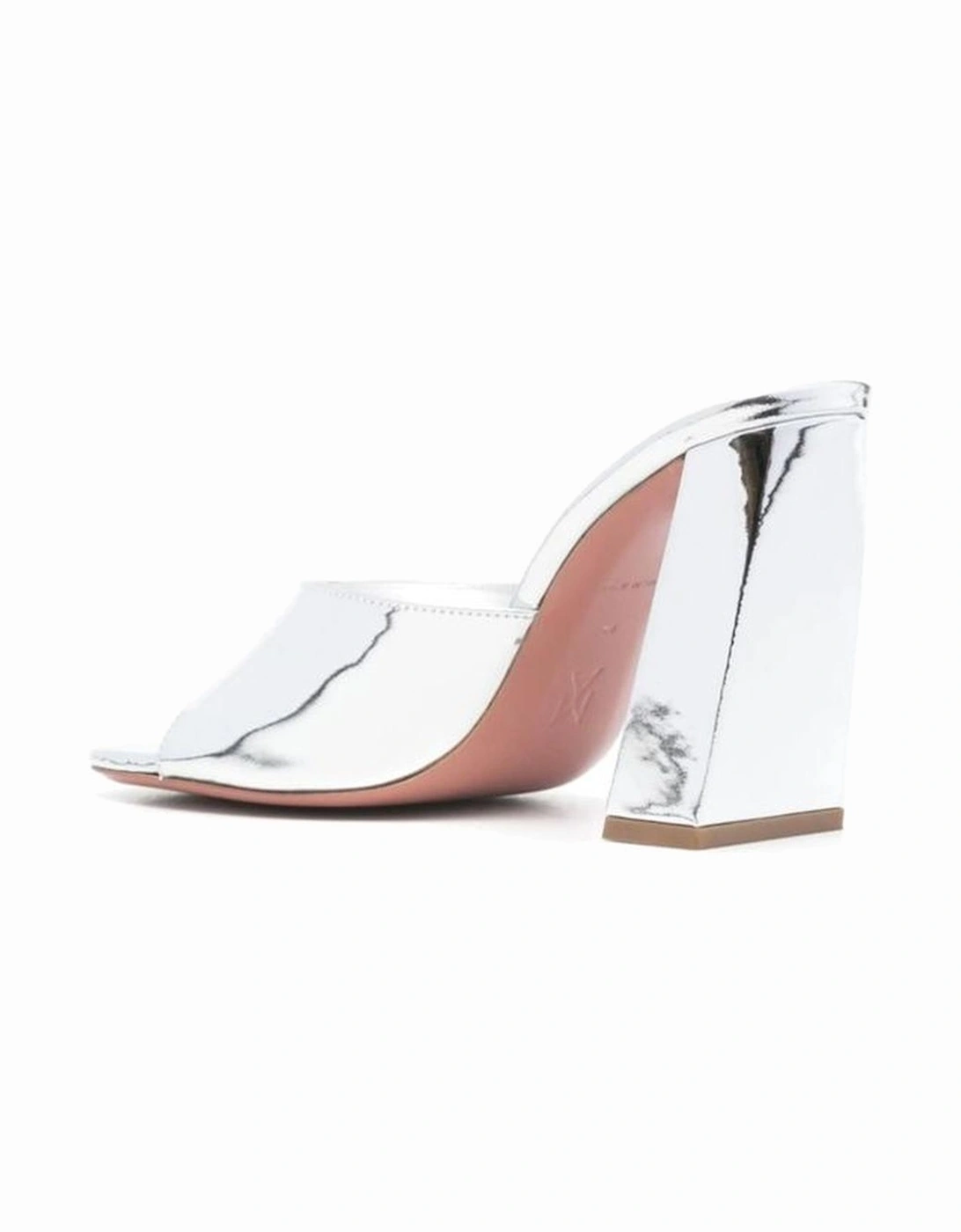 Patent Leather Slip-On Block Heel Shoes Women - Silver