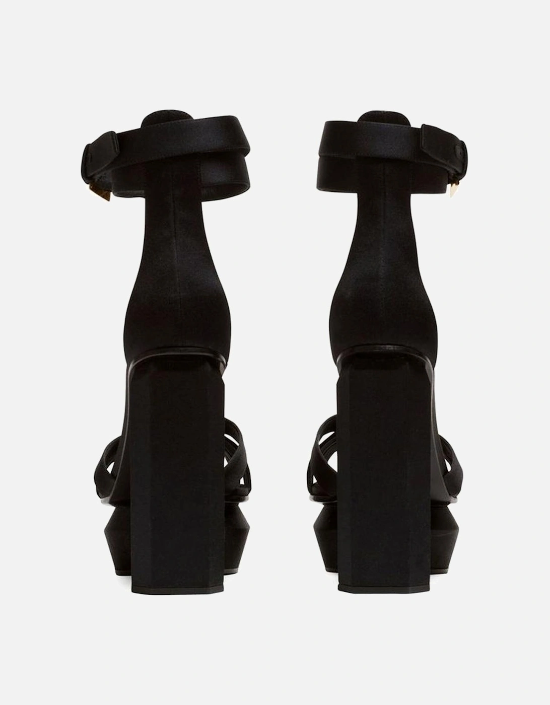 Silk Platform Open Toe Heeled Sandals Women - Black