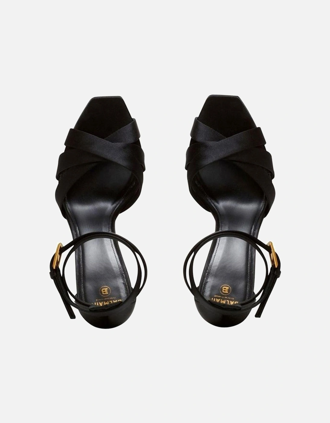 Silk Platform Open Toe Heeled Sandals Women - Black