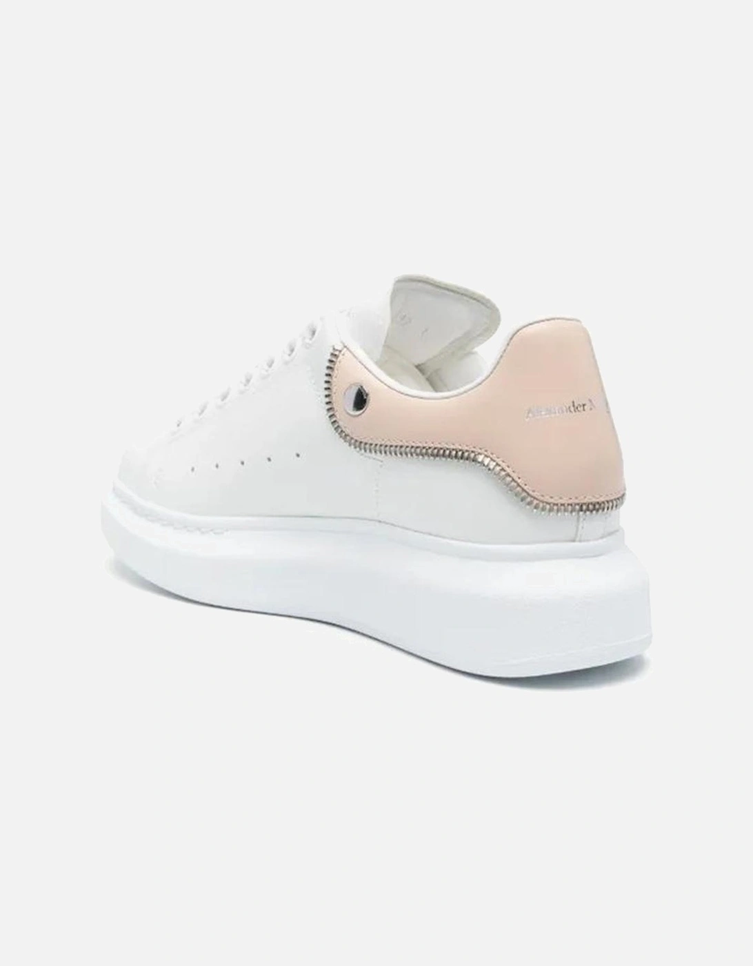 Calf Leather Round Toe Lace-Up Sneakers Women - White