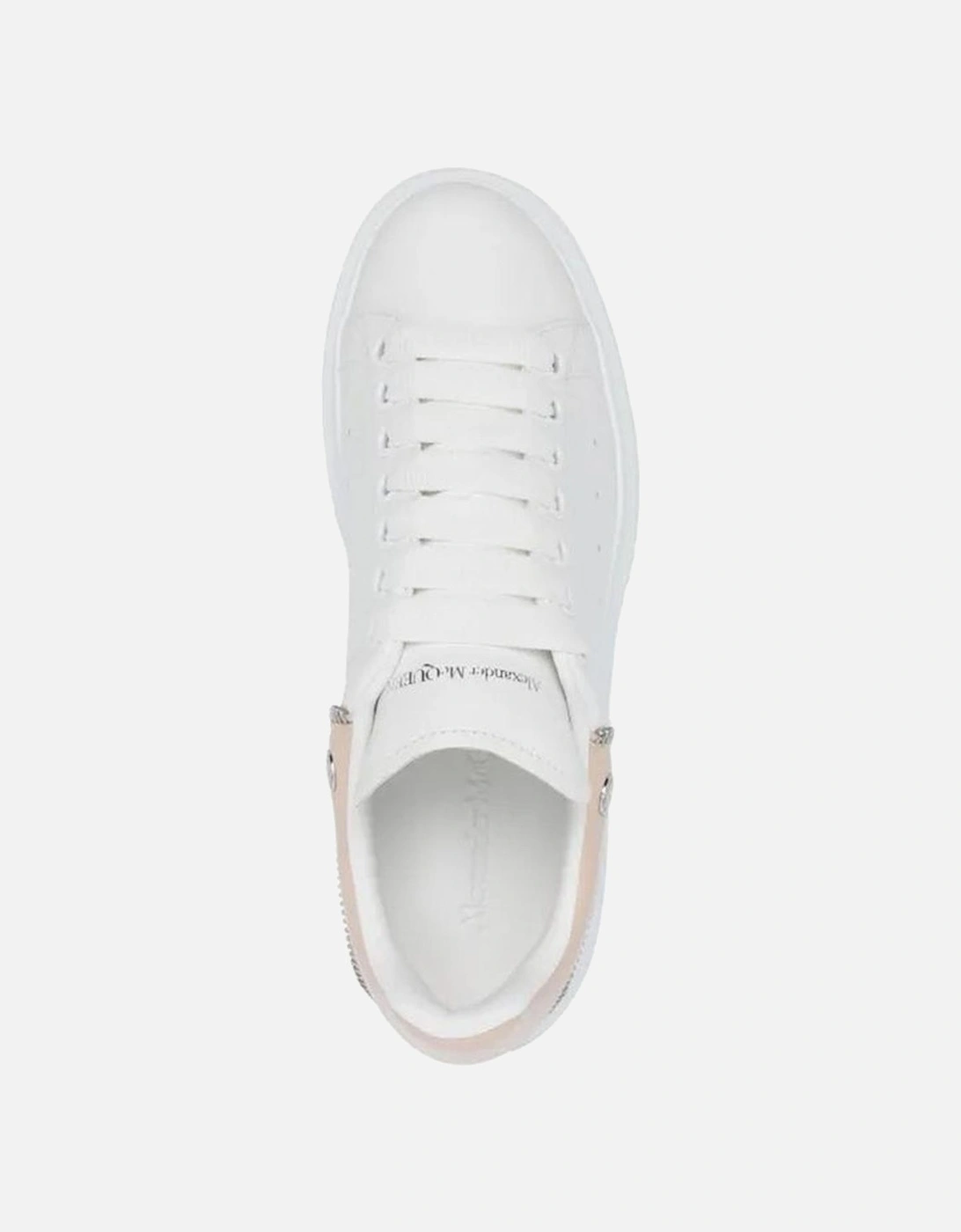 Calf Leather Round Toe Lace-Up Sneakers Women - White