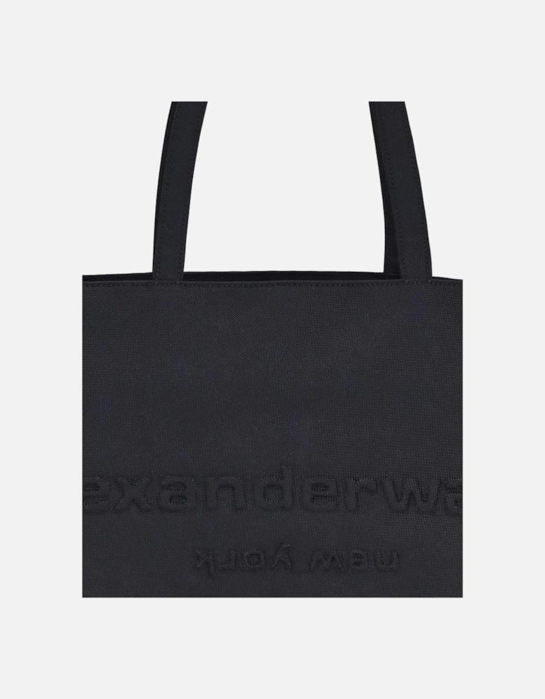 Minimalist Punch Tote Bag with Embossed Logo Women - Gold Shoulder