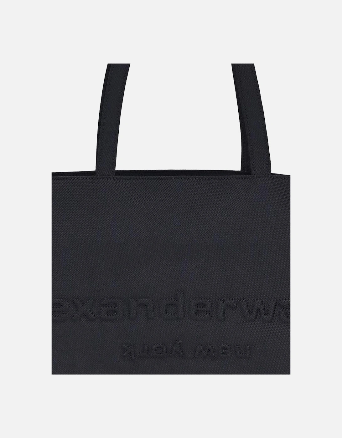 Minimalist Punch Tote Bag with Embossed Logo Women - Gold Shoulder