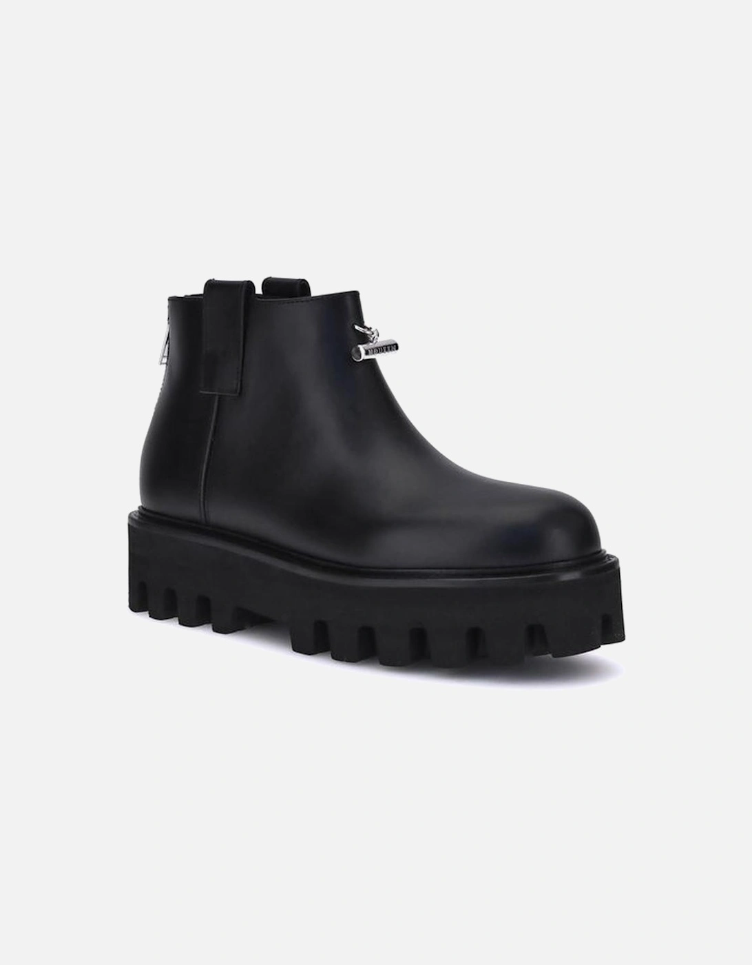 Platform Ankle Boots with High Sole and Back Zipper Women - Black