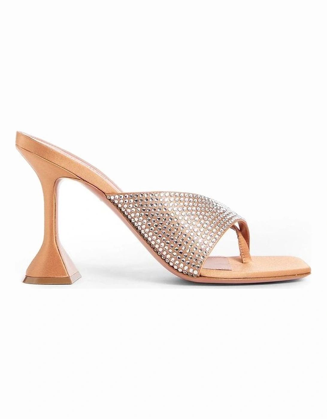 Crystal-Embellished Silk Thong Strap Heels Women - Orange Shoes, 5 of 4