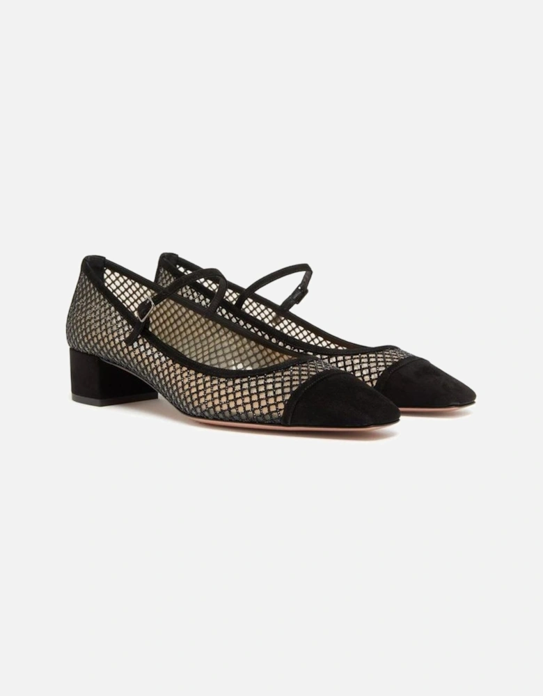 Calf Leather Square Toe Buckled Strap Shoes Women - Black