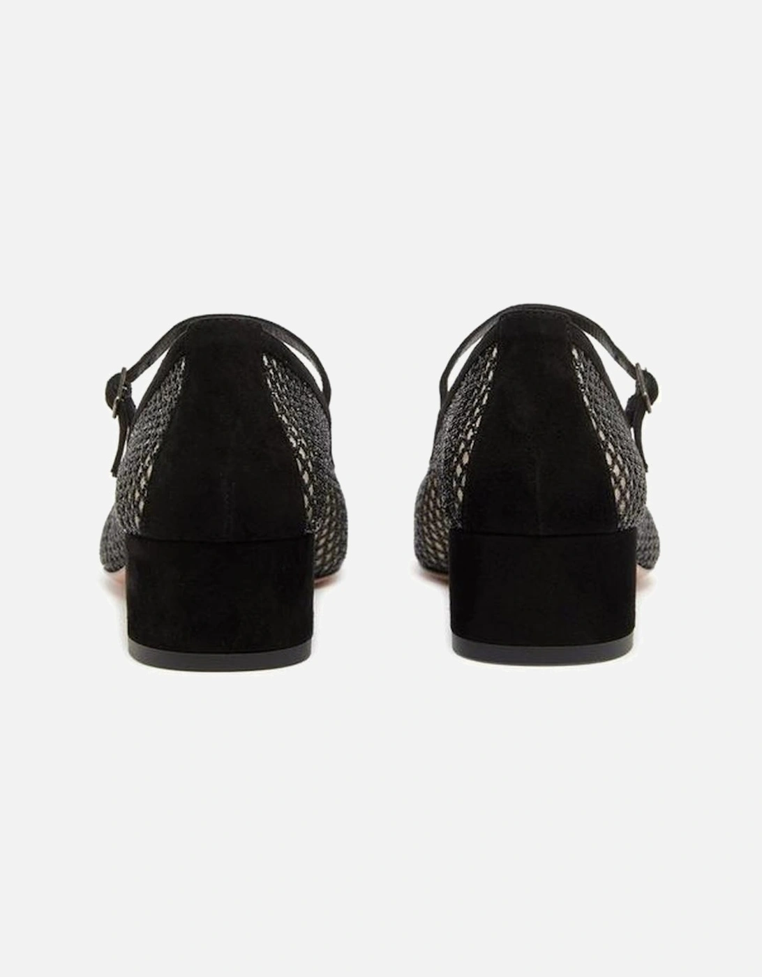 Calf Leather Square Toe Buckled Strap Shoes Women - Black