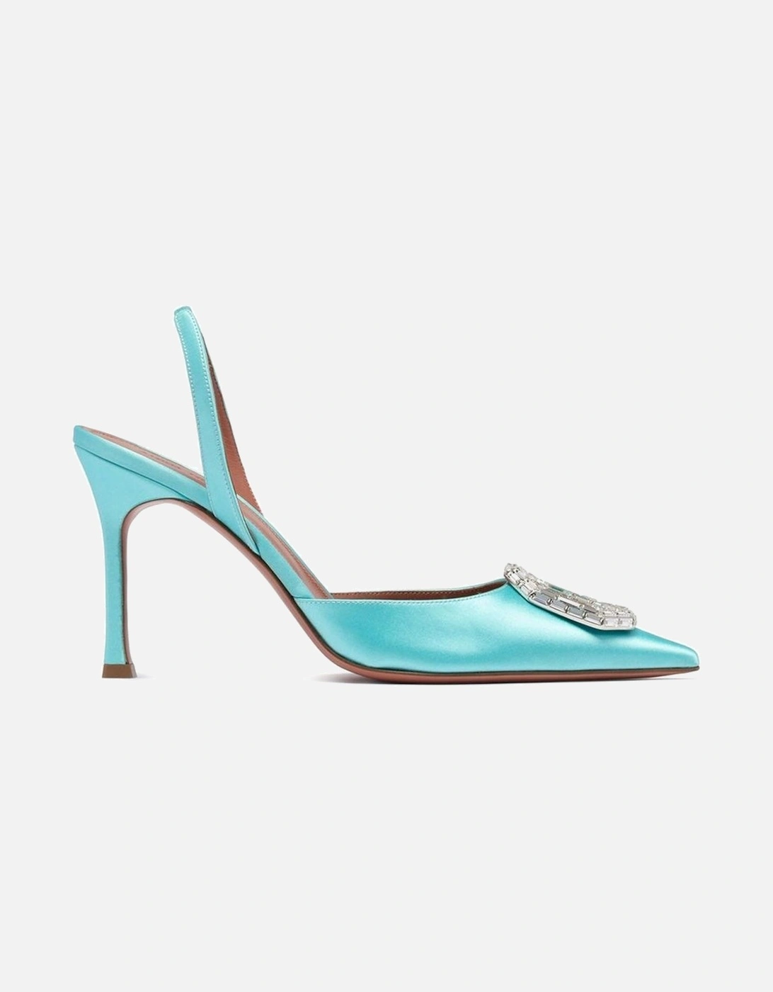 Silk Crystal Applique Pointed Toe Heels Women - Green Pumps, 4 of 3