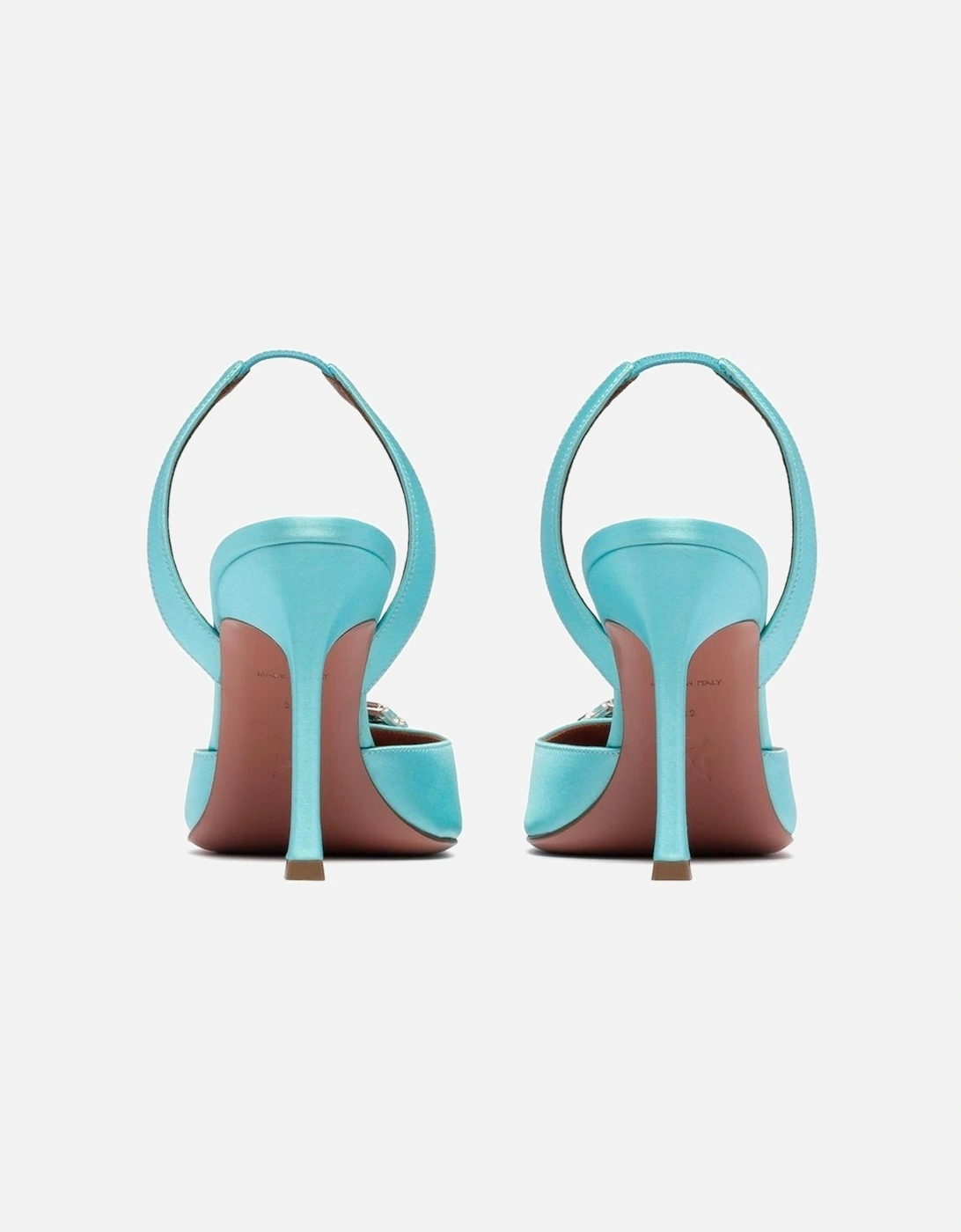 Silk Crystal Applique Pointed Toe Heels Women - Green Pumps