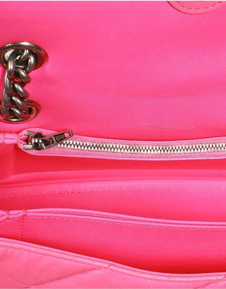Quilted Leather Shoulder Bag with Chain Strap Women - Multicolor