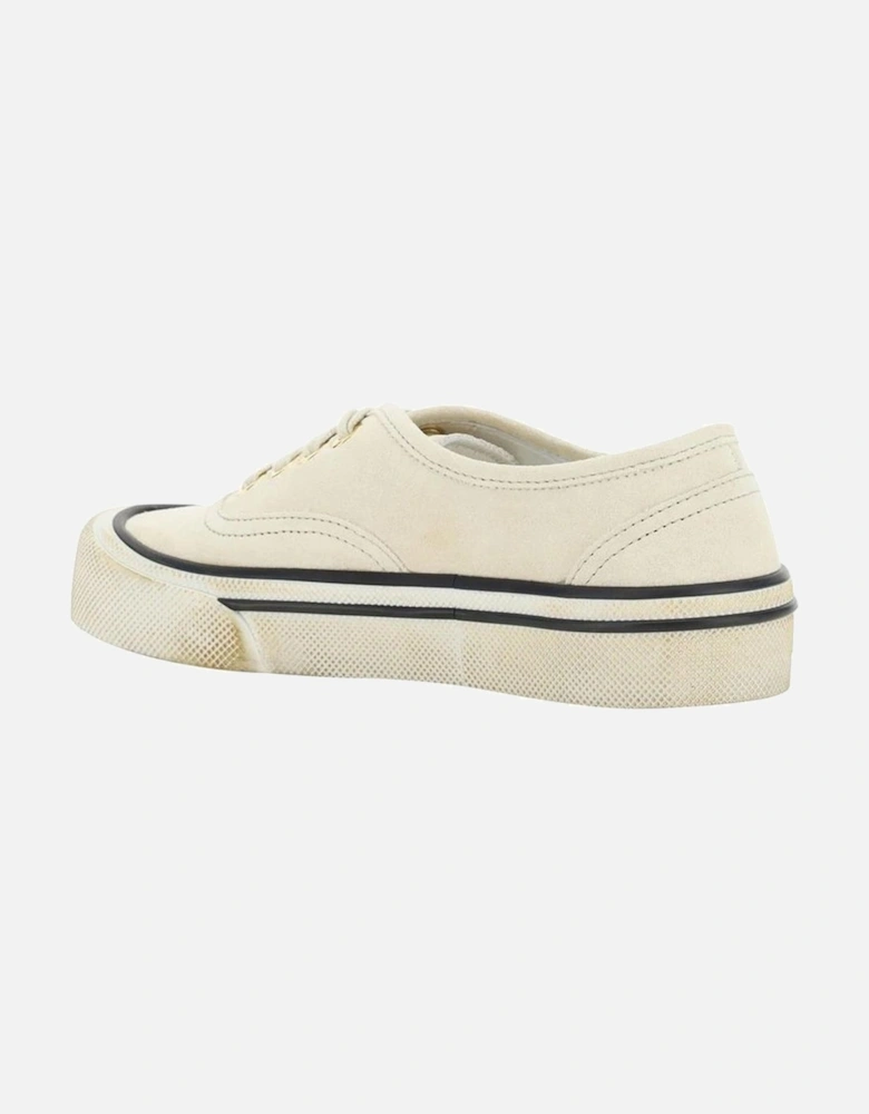 Calf Leather Lace-Up Sneakers Women - White