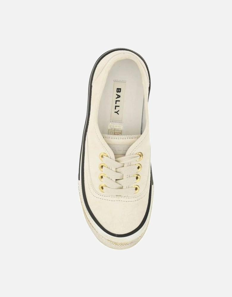 Calf Leather Lace-Up Sneakers Women - White