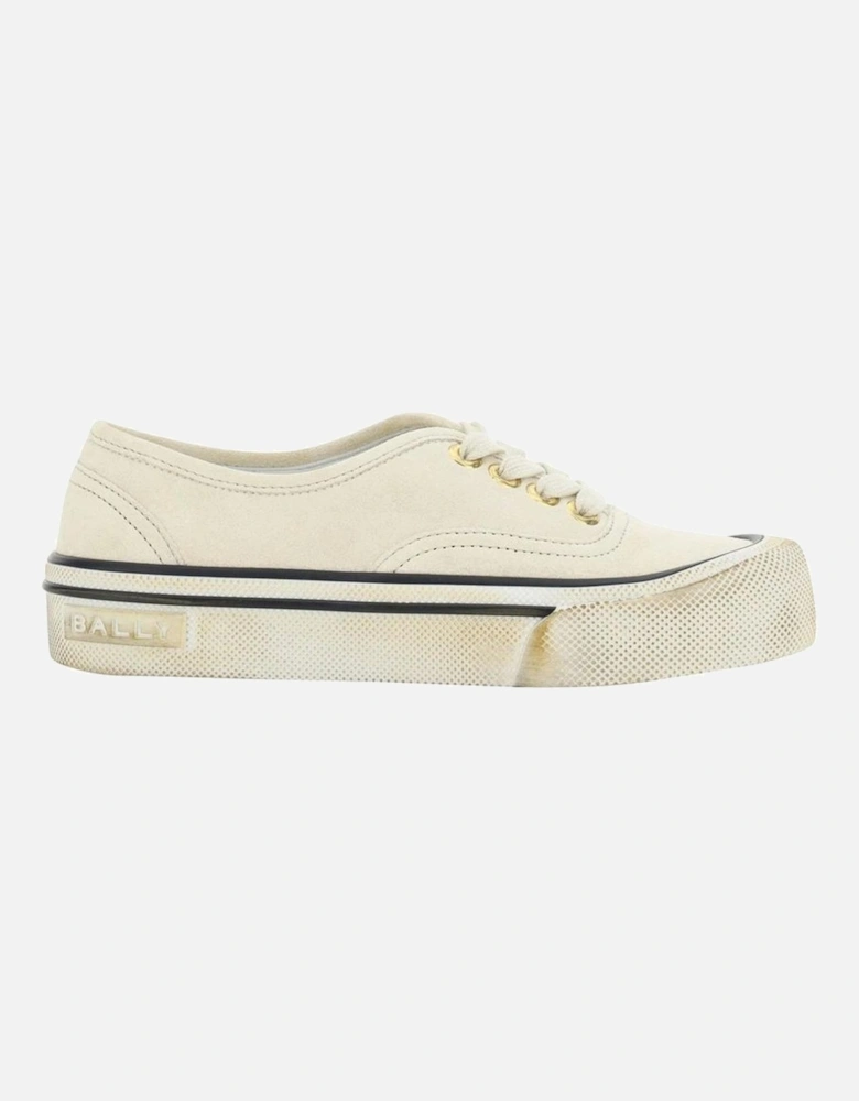 Calf Leather Lace-Up Sneakers Women - White