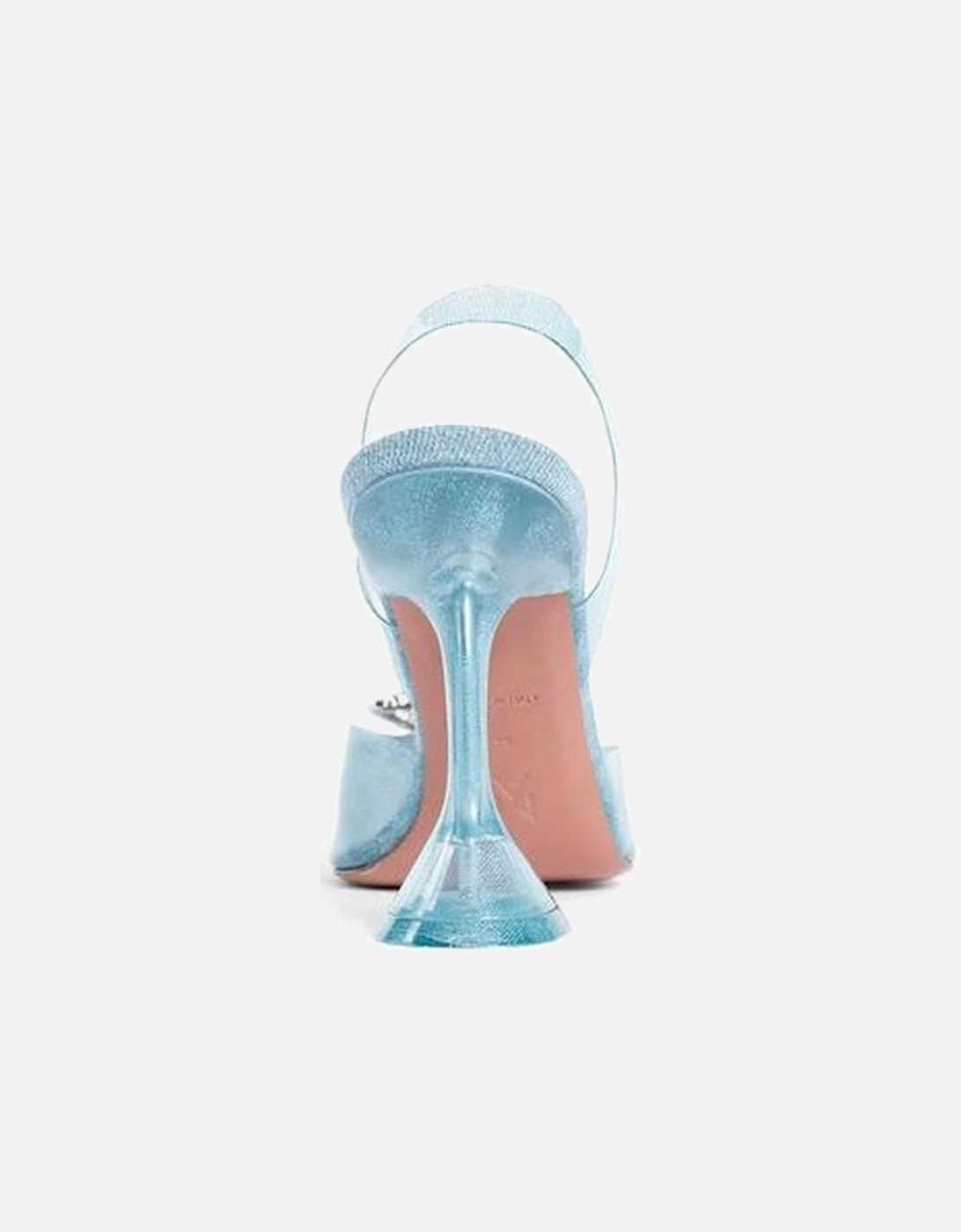 Plexiglass Pointed Toe Heels with Crystal Bow Women - Blue Pumps