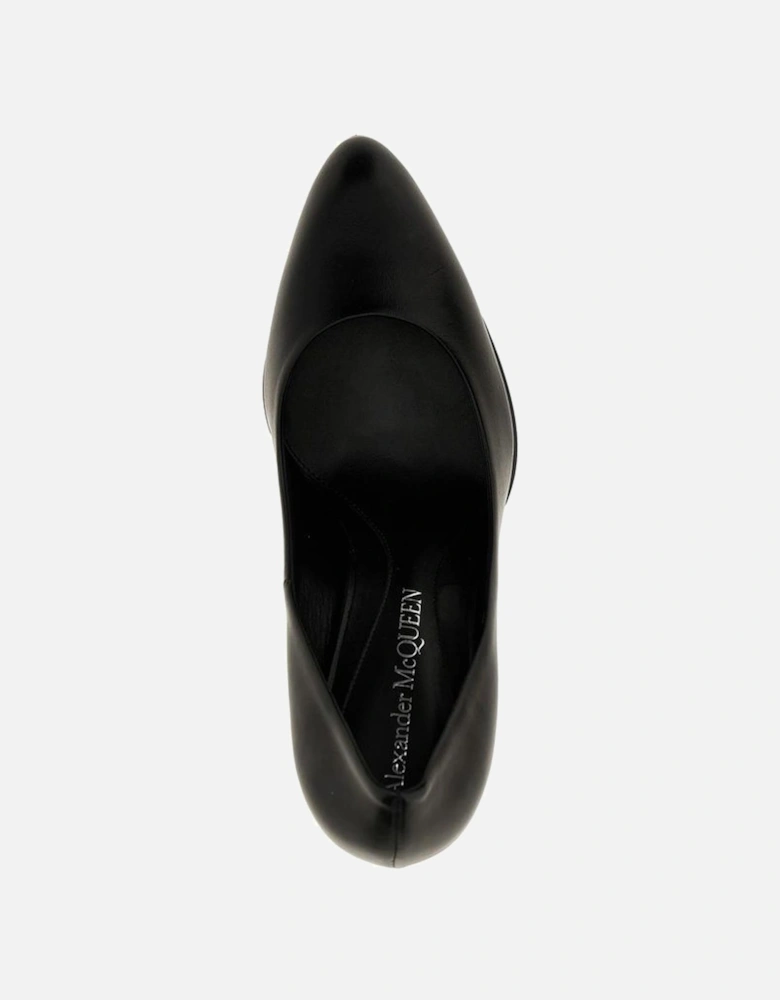 Sheepskin Leather Slip-On Heeled Shoes Women - Black Pumps
