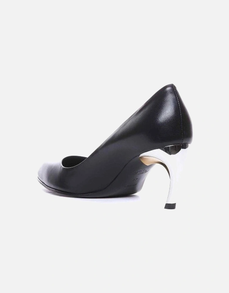 Sheepskin Leather Slip-On Heeled Shoes Women - Black Pumps